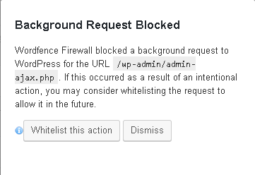 Background Request Blocked のエラー画面